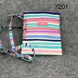 Scout Sally Go Lightly Crossbody Bag Pastel Stripe Lightweight Nylon Travel